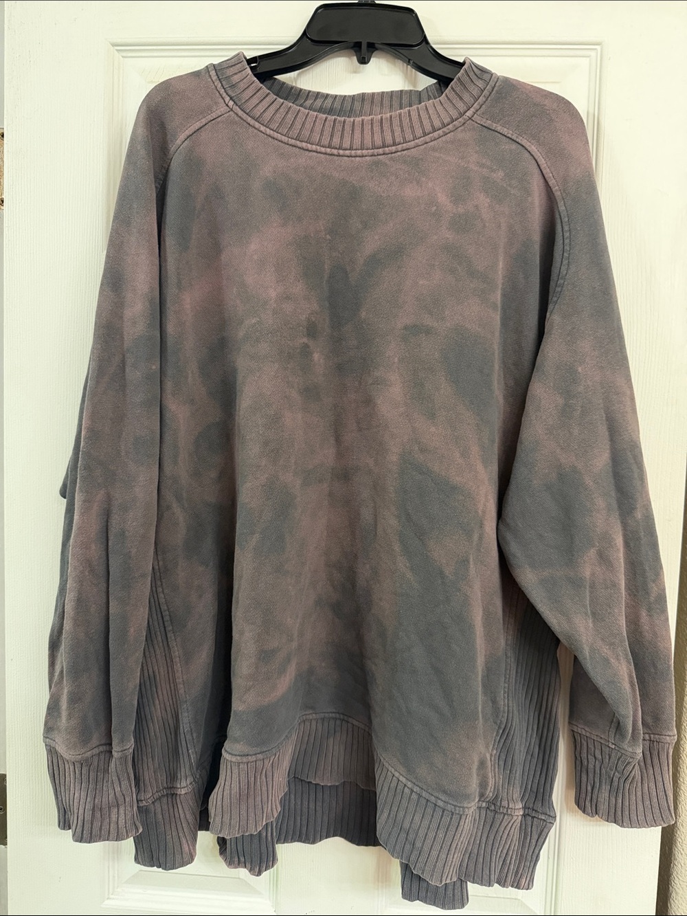 aerie Tie-Dye Crewneck Sweatshirt in Mauve and Charcoal